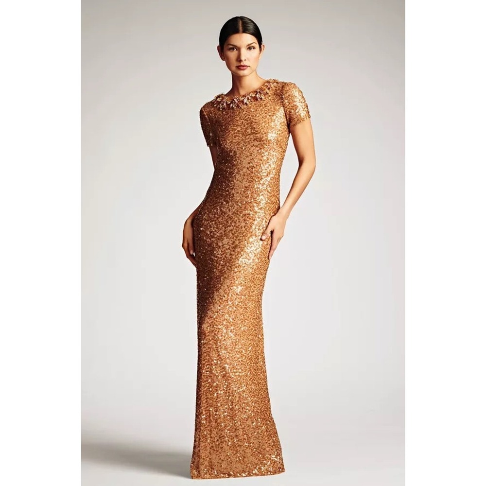 SACHIN & BABI Shiloh Embellished Sequin Maxi Gown Color: Honey | Size: 6 | NWT - Picture 3 of 6